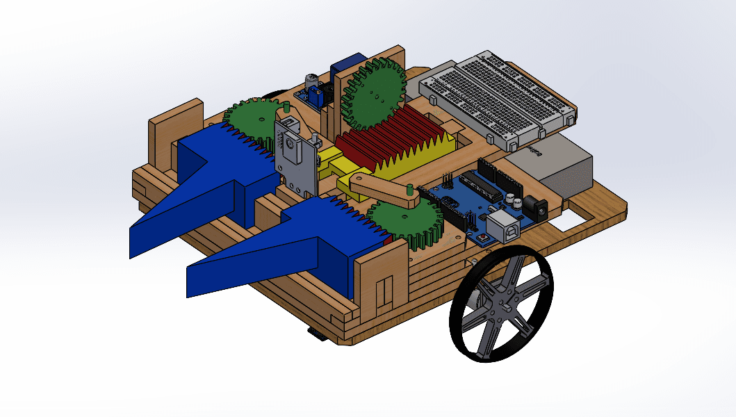 Final SolidWorks CAD render of the Rev 6 rover
