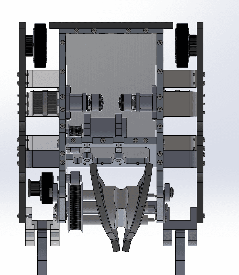 CAD top view of the full Shear Force assembly