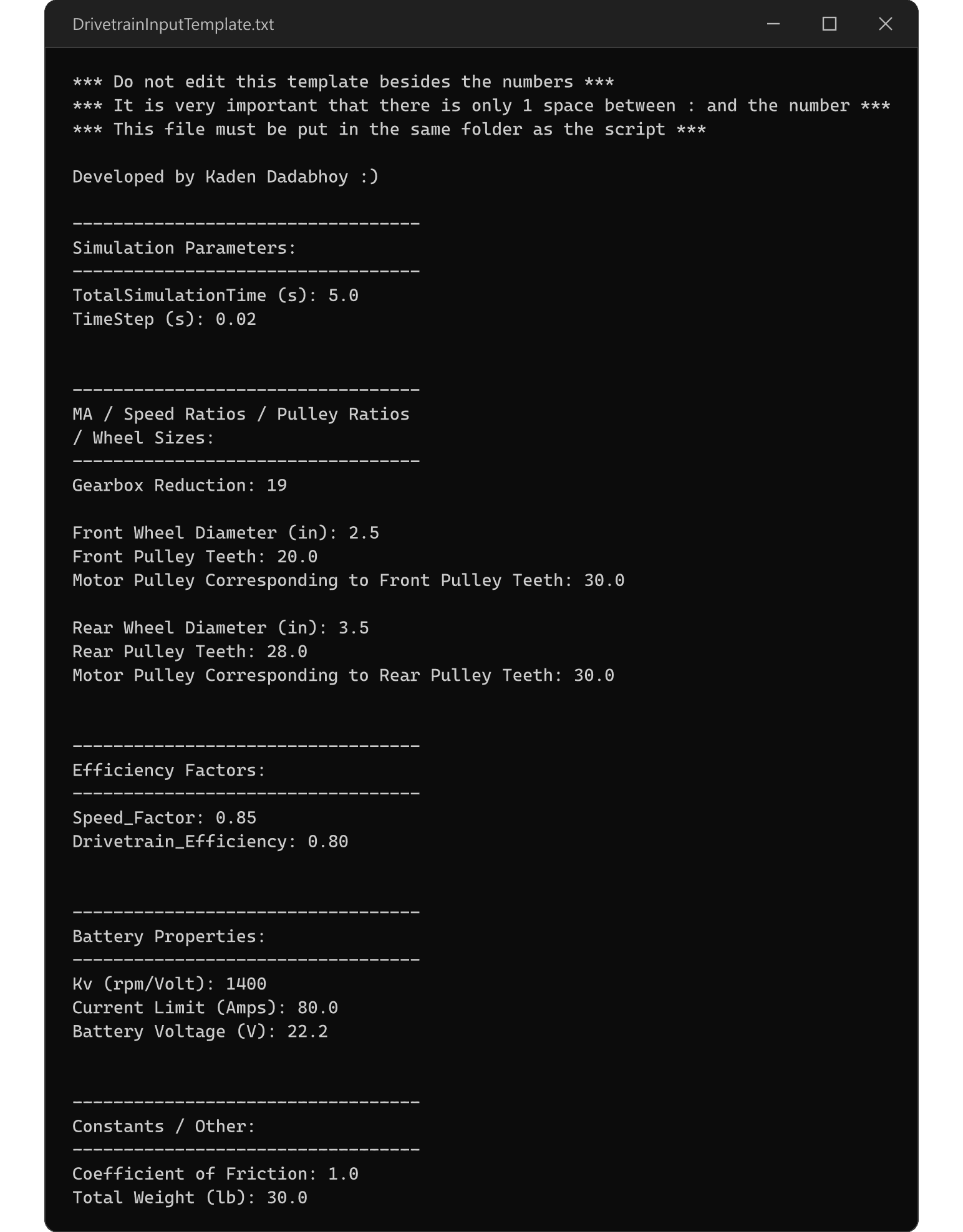 Input Configuration