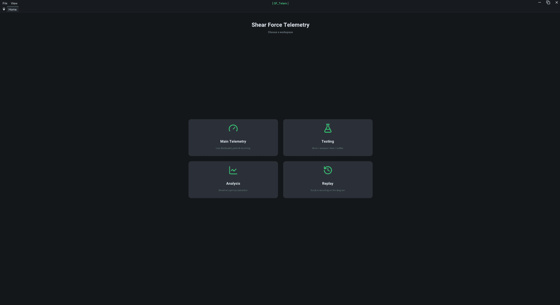 SF_Telem home screen
