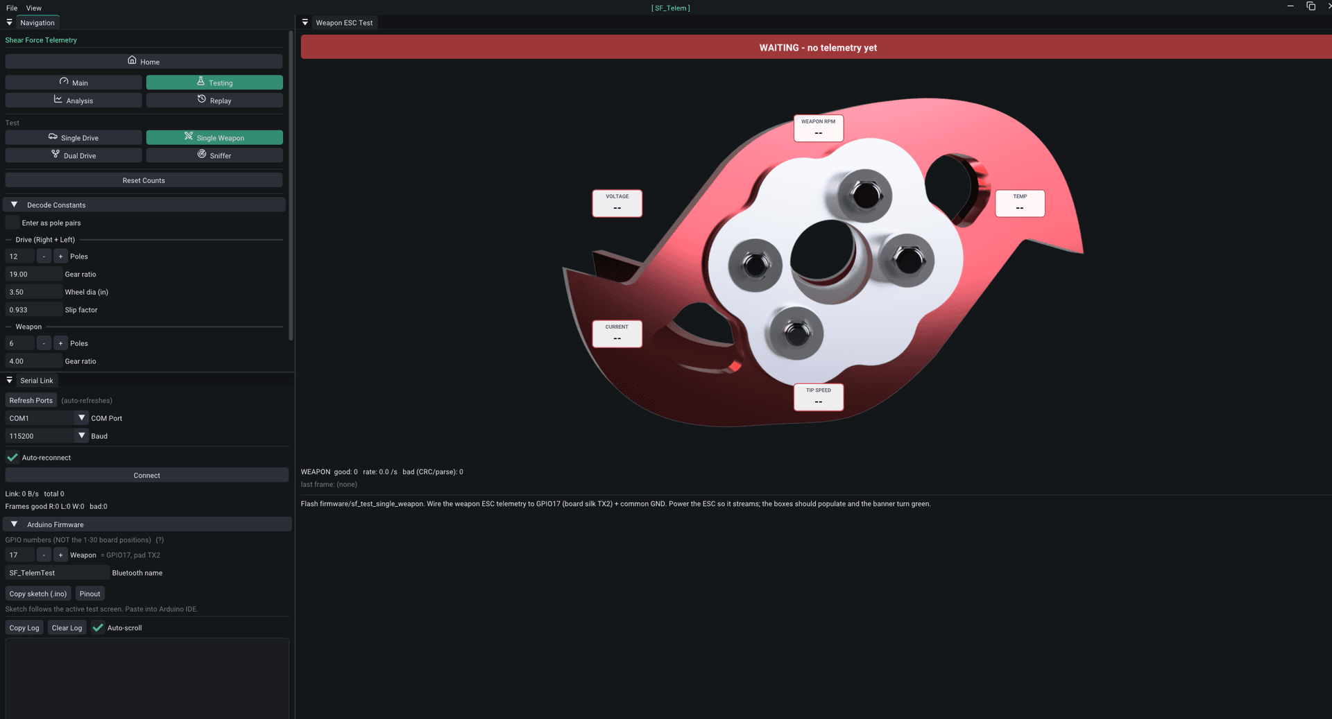 SF_Telem weapon-only debug view